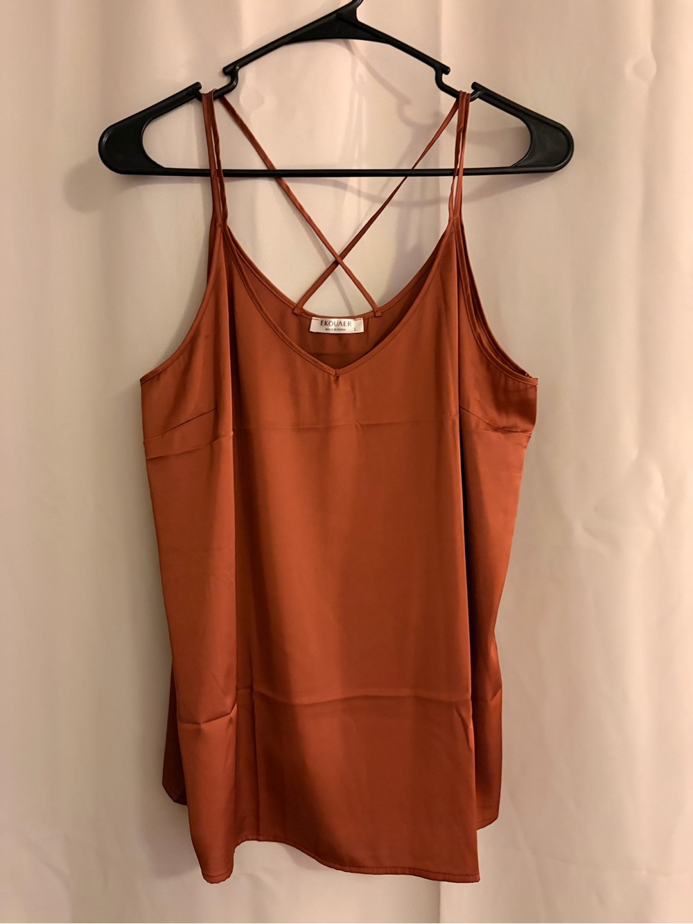RD Style Rust Satin Cami with Crossback Straps